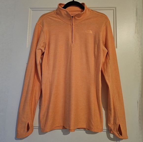 North Face Women's Peach Orange Long Sleeve Pullover sz large - Picture 2 of 5